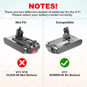 BatPower 2 Pack 6500mAh 25.2V V11 SV14 Screw-in Replacement Battery for V11 Animal Cordless Vacuum Batteries Screw in Type【Not for Click-in Type】
