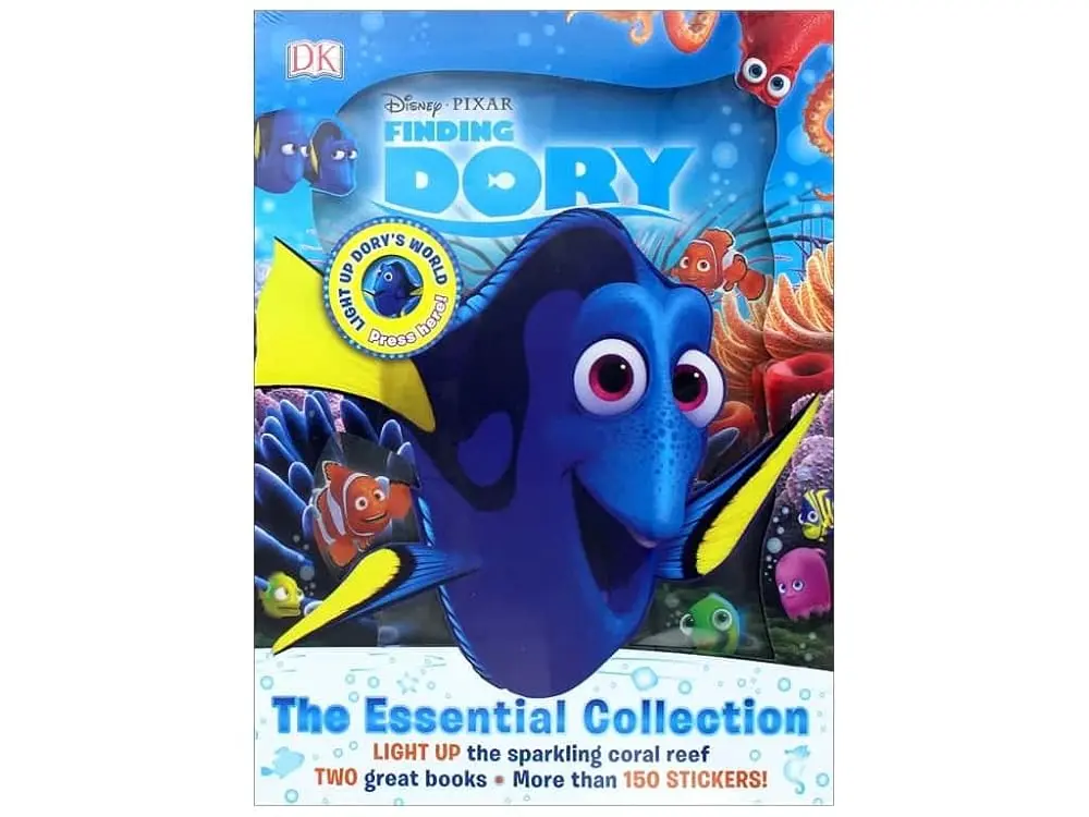 Disney Pixar Finding Dory: The Essential Collection Book, 60 Reusable Stickers, Light-Up Design Coral Reef, for Finding Dory Fans