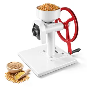 VEVOR Manual Grain Mill with Flywheel, Hand-Crank Corn Grinder, Heavy-Duty Carbon Steel Wheat Grinding Mill with Adjustable Fineness 0.53 Gallon Hopper for Grains Spices Coffee Beans Nuts