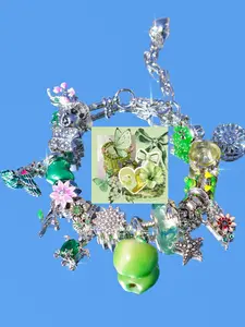Apple Charm Bracelet, Cosplay Fairy Tale Bracelet, Flower Cactus Bracelet, Vintage Starfish Turtle Bracelet, Summer Vacation Style DIY Bracelet
