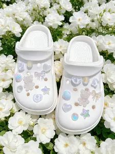 18-Piece Fashionable Shell, Pearl, Bow, Heart Abs Shoe Clips, Detachable DIY Shoe Flowers, Multifunctional Accessories for Women's Sandals, Flip-Flops, Beach Bags