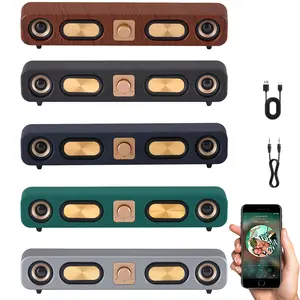 DUAL 2 inch Retro Computer Speaker Portable Wireless Bluetooth Speaker for TV & Home Theater 4D Surround TF FM Radio AUX Desktop Sound Bar
