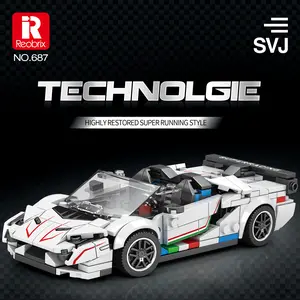 Reobrix SVJ Race Car Building Set, Super Cars Building Block Toys MOC Sports Cars Speed Engineering Toy Idea Gift for Boys Kids 8+ (382Pcs)