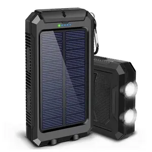 20000mah Solar Power Bank, Portable High-Capacity Fast Charging, USB PD, LED Light, Compatible with iOS & Android, Handheld Design
