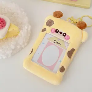 Giraffe Plush Furry Animal Photocard Keychain Cute Frame Holder K-Pop Photocards
