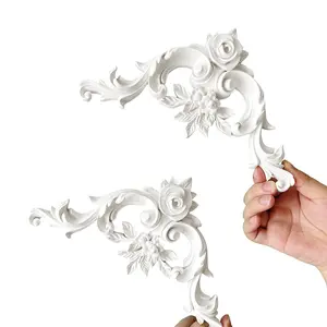 French Baroque Style Ceiling Wall Decor Flowers, Lightweight Mold-Proof Edge Trim, Home Decoration for Walls, Ceilings, TV Backgrounds, Ornaments, Decorative Wall Sticker