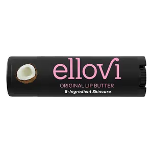 Ellovi Natural Lip Butter Balm - Original - Vegan Healing Lip Care for Dry, Cracked Lips - Deep Hydration, Soothing, Nourishing, Repairing, Protecting - 6 Plant-Based Ingredients - Marula & Hemp Seed Oils - Fragrance-Free Moisturizing Lip Balm