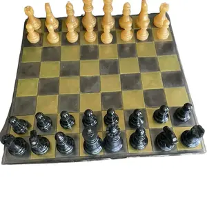 Handcrafted Resin Chess Set with Bag for Chess Pieces Unique Design Durable Material Compact Storage Perfect for Enthusiasts