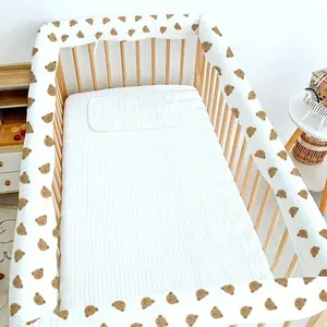 Baby Crib Bumper Sticker, Cartoon Animal Design, Anti-Collision Buffer Guard, Bite-Resistant Bed Edge Strip, Breathable Back Vent, Eco-Friendly, Safety Guardrails, Newborn