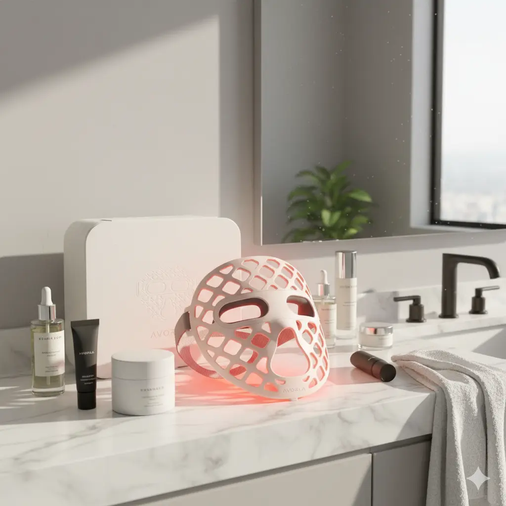 Wireless Red Light Therapy Face Mask Avorla Starlight Ultra-Light LED Beauty Mask 3oz Hands-Free 4 Mode Red & Infrared Anti-Aging Waterproof Cordless Skincare Solution with Built-in Eye Shield for All Skin Types Multi-Color Face   Facial Device