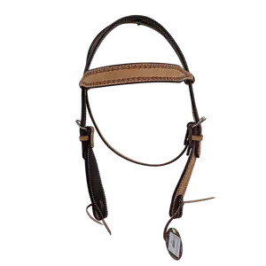 Scott Thomas Western Browband Headstall Roughout Leather Rope Border HBB111
