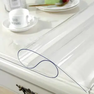 Clear PVC Durable Material Table Protector, Waterproof Oil-Resistant Heat-Resistant Soft Flexible Desk Pad for Dining Table & Furniture Surface Protection