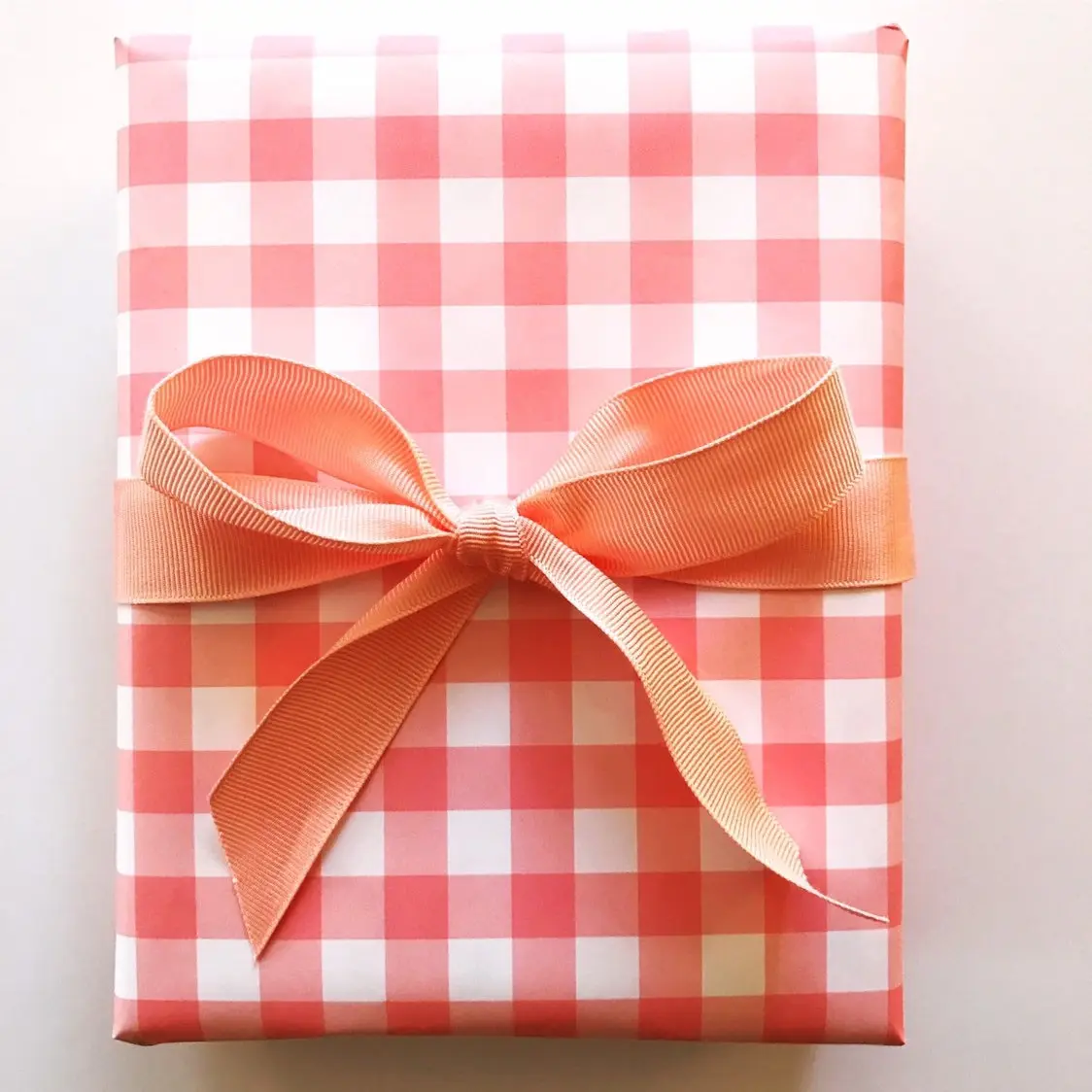 Wrapping Paper: Blush Gingham {Gift Wrap, Birthday, Holiday, Christmas}