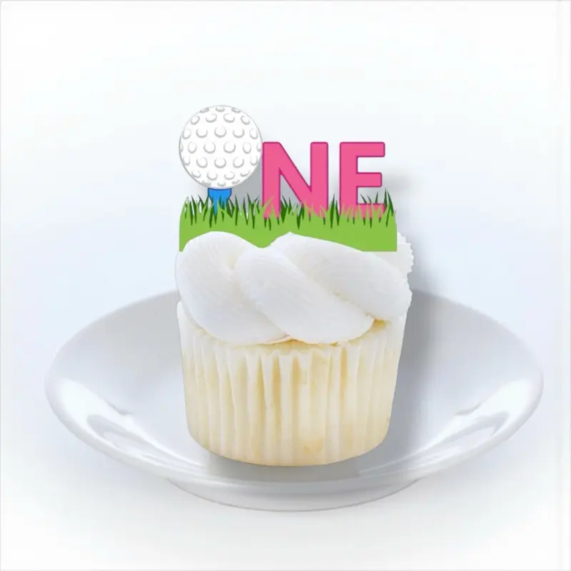 Hole in One Golf Themed Cupcake Toppers - First Birthday - Baby Birthday - Custom