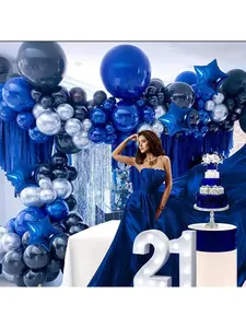 Navy Blue Balloon Garland Kit Silver Blue Balloons Arch Garland Set Birthday Party Decorations Supplies