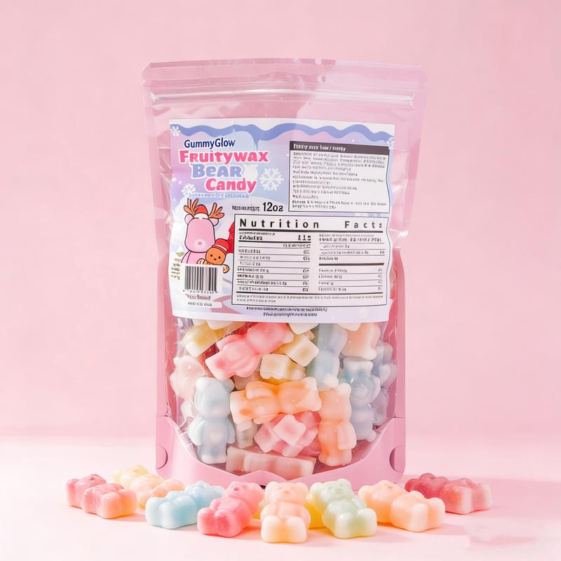 【New Arrival】GummyGlow Fruity Bear Wax Candy - 5 Flavors (Pineapple, Mango,Blueberry, Green Apple, Strawberry) - Fun Shapes & Edible Wax Sweet Snack for Parties and Festivels.