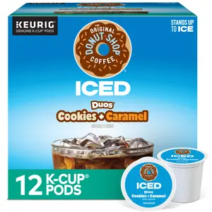 The Original Donut Shop ICED Duos Cookies + Caramel Coffee - Keurig Iced K-Cup Pods - Flavored Iced Coffee - Iced Coffee Pods