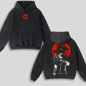 Retro Vintage Limited Shisui Uchiha x N@ruto Hoodie, Anime Double Printed Oversized Acid Washed Cotton Hoodie, Anime Manga , Anime Merch YL0