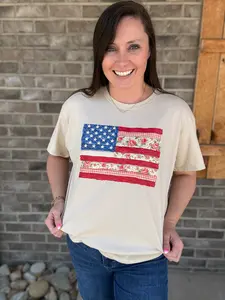 *PREORDER!* Flag Patchwork Graphic Tee