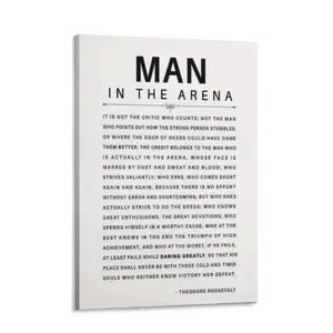 Man in the Arena Quote Poster |     Teddy Roosevelt Inspirational Wall Art |     Motivational Decor for Office, Bedroom & Entrepreneur Gifts,Powerful Mindset Signage - Unique Graduation Birthday Gift for Son,Father's Day Gift,Class of 2026