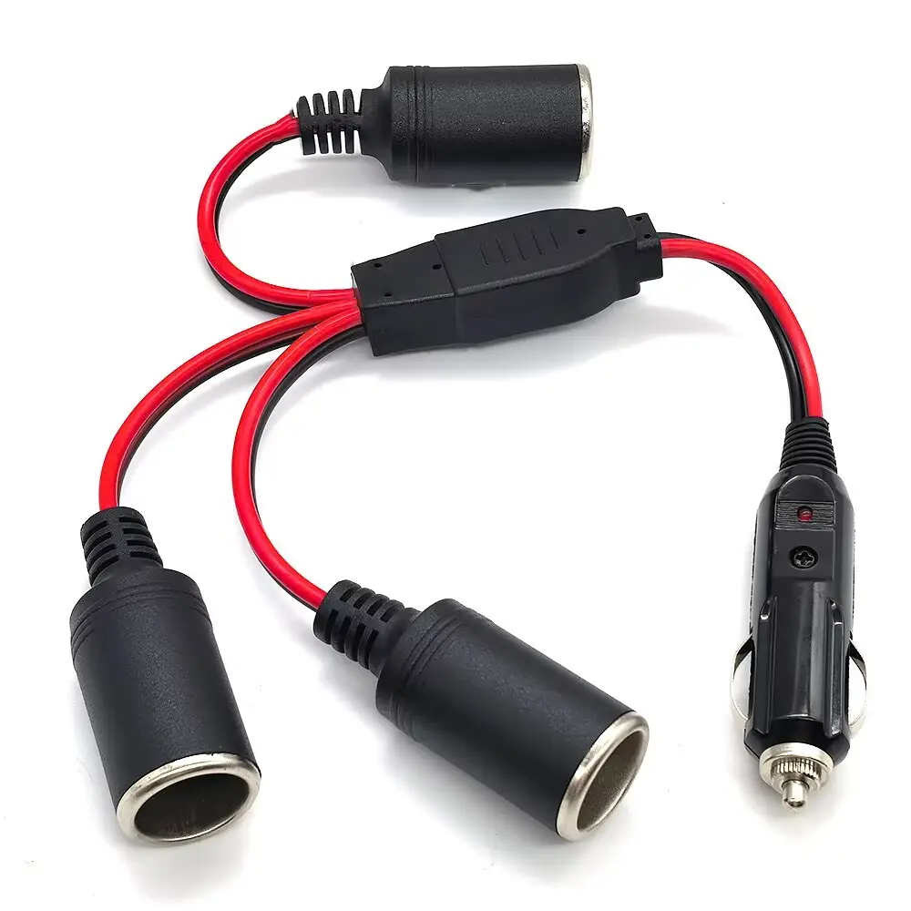 cigarette lighter adapter to 3 pin plug socket 37cm Car Cigarette Lighter Adapter, 12V-24v Power Charger, 3-Way Socket  Splitter, Female Plug, Extension Cable with Plug
