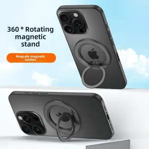 360 °   Rotatable Magnetic Phone Ring Holder Stand, Strong Magnet Foldable Grip for Car Dashboard & Desk, Universal Compatibility with MagSafe, Adjustable Angle Hands-Free Viewing, Multifunctional Kickstand for iPhone & Android, Space-Saving Ring Mount