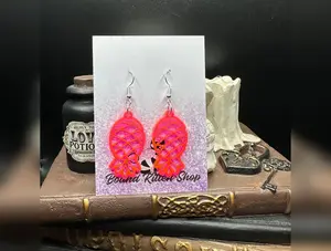 Upside Down Pineapple Hot Pink Acrylic Earrings