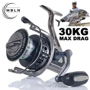 Metal Body Fishing Reel, 1 Count 30kg Max Drag 8000-12000 Large Sea Fishing Reel, Outdoor Fishing Accessories for Fishing Enthusiasts