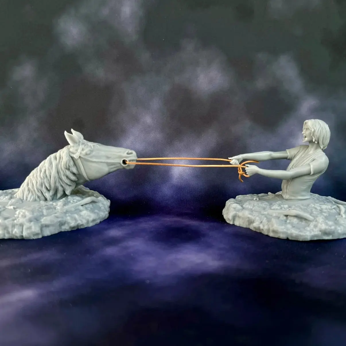 Atreyu and Artax | The Neverending Story, Swamp of Sadness, Desk Office Home Decor | Leather Reins