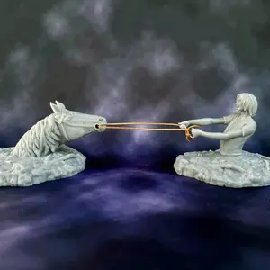 Atreyu and Artax | The Neverending Story, Swamp of Sadness, Desk Office Home Decor | Leather Reins