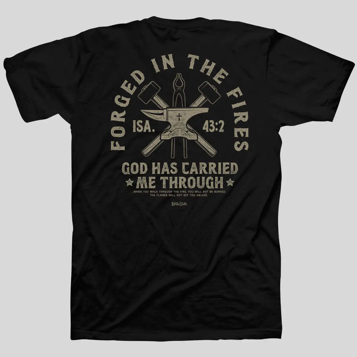 Women's Kerusso Christian Cotton T-Shirt - Casual, Classic, Short-Sleeve, Hem-Designed Forged In Fire