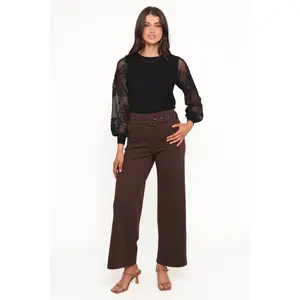 Benton Belted Pant - Brown