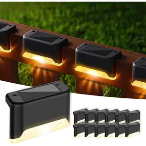 Solar Deck Lights Outdoor, Solar Step Lights  Led for Outdoor Stairs, Gutter Lights, Step, Fence, Yard, Patio, and Pathway (Warm White) (12 Packs)