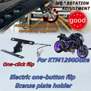 For KTM 1290 duke License Plate Premium Adjustable License Plate Button Switch Effortless Contro License Plate Bracket Frame