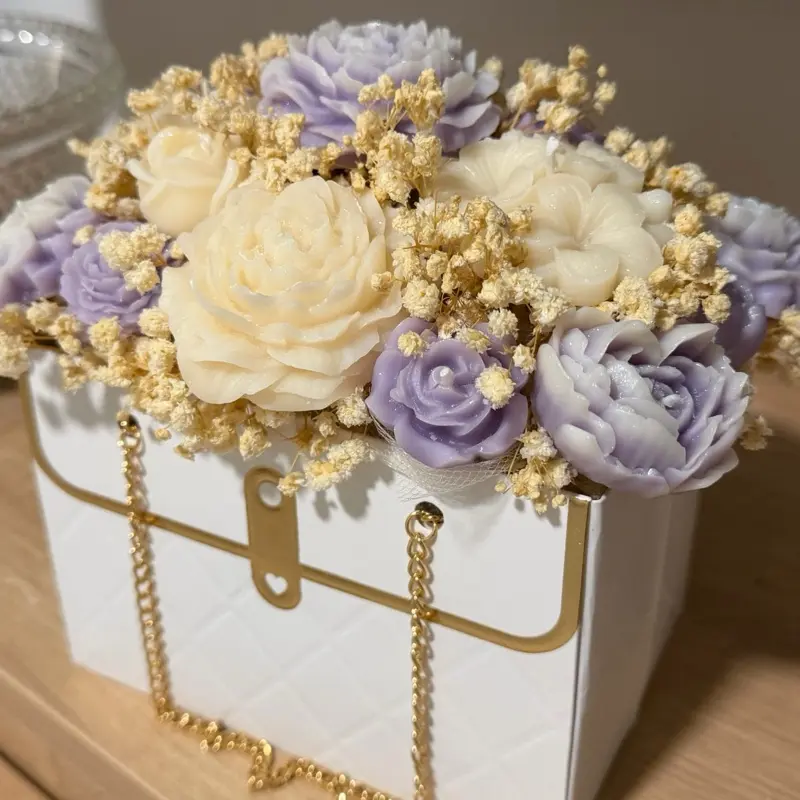 Lavender Candle Bouquet, Home Decor Accent for Living Spaces