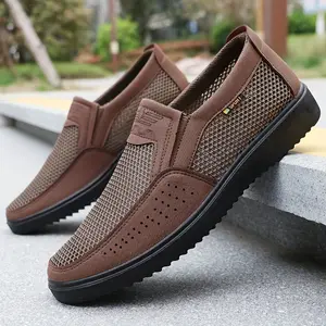 Men's Fashion Solid Color Woven Knit Loafers - Lightweight Breathable Non-Slip Round Toe Synthetic Sole Slip-On Hiking Shoes for Outdoor Adventures & Casual Wear Footwear Boy