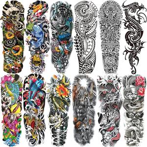 Temporary Sleeve Tattoo for Men and Women (L19“xW7”),Waterproof Realistic Fake Tattoos Long lasting，Halloween Full Arm Temporary Tattoos
