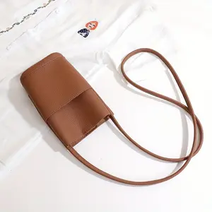 Women's Soft Leather Mini Phone Crossbody Bag with Adjustable Crossbody Strap, Lightweight Small Shoulder Purse, Daily Commuting Purse for Minimalist Outfits