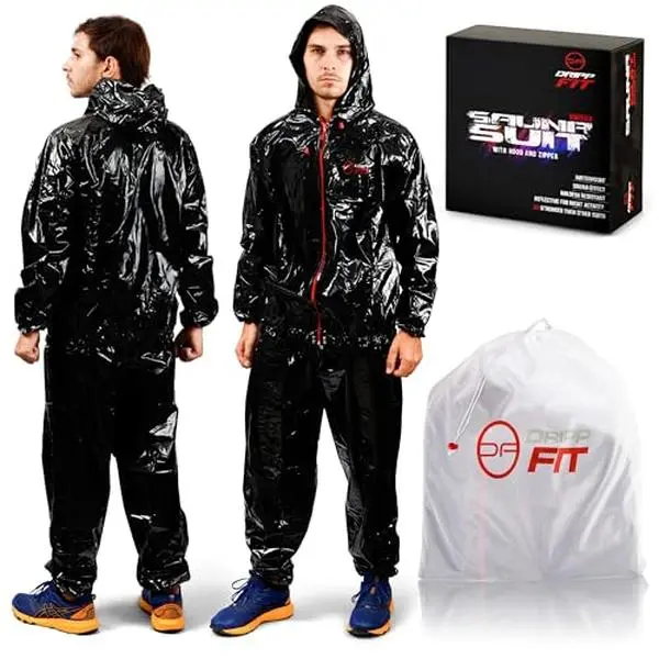 Dripp Fit Sauna Suit Premium Ultra Strong Sweat Suit for Men and Women Includes Machine Safe Wash Bag XX-Large Long Sleeve Autumn Fitness