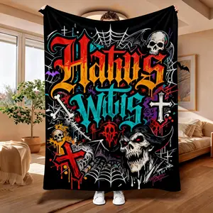 Hatus Witis Demon Skull Blanket |     Soft for Living Room/Game Room |   Perfect Dark Gift