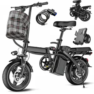 14"  Mini EBicycle for Adults & Teens - 520W-1200W Motor, 20-28MPH Speed, 32 Mi Range, 48V 10Ah Battery, 3-Level Pedal Assist, UL 2849 Certified Folding Electric Bike Smart Dual-Seat Foldable Commuter