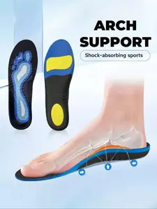 Arch Support Shoe Insoles, Shock Absorption Sports Insoles, Unisex, Suitable for Casual and Work, Running Shoes, Shock Absorbing Insoles