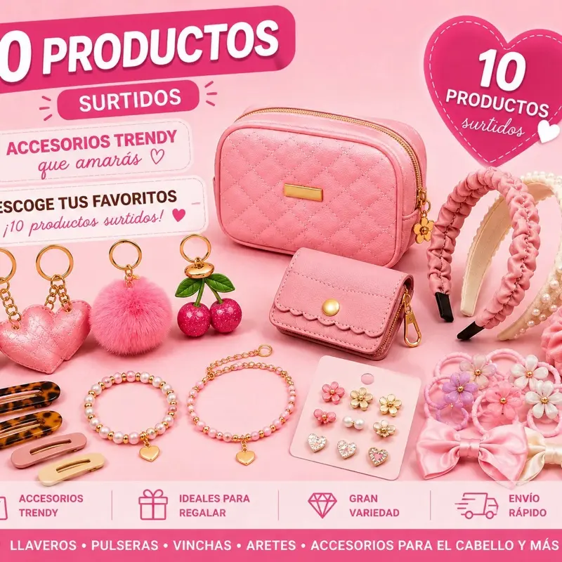 Pick 10 Fashion Accessories – Mystery Mix | Keychains, Mini Bags & More