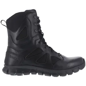 Reebok Womens Sublite Cushion Tactical 8 Inch Waterproof Side Zipper Eh Work Safety Shoes Casual - Black