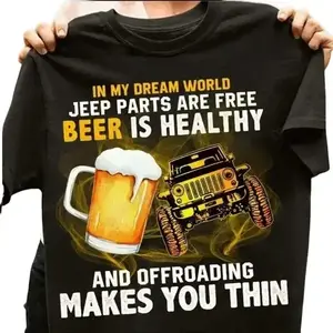 Jeep Beer T Shirt, Jeep Shirt For Men, Women, Love Jeep And Beer Casual Classic Cotton Fabric Cotton Fabric