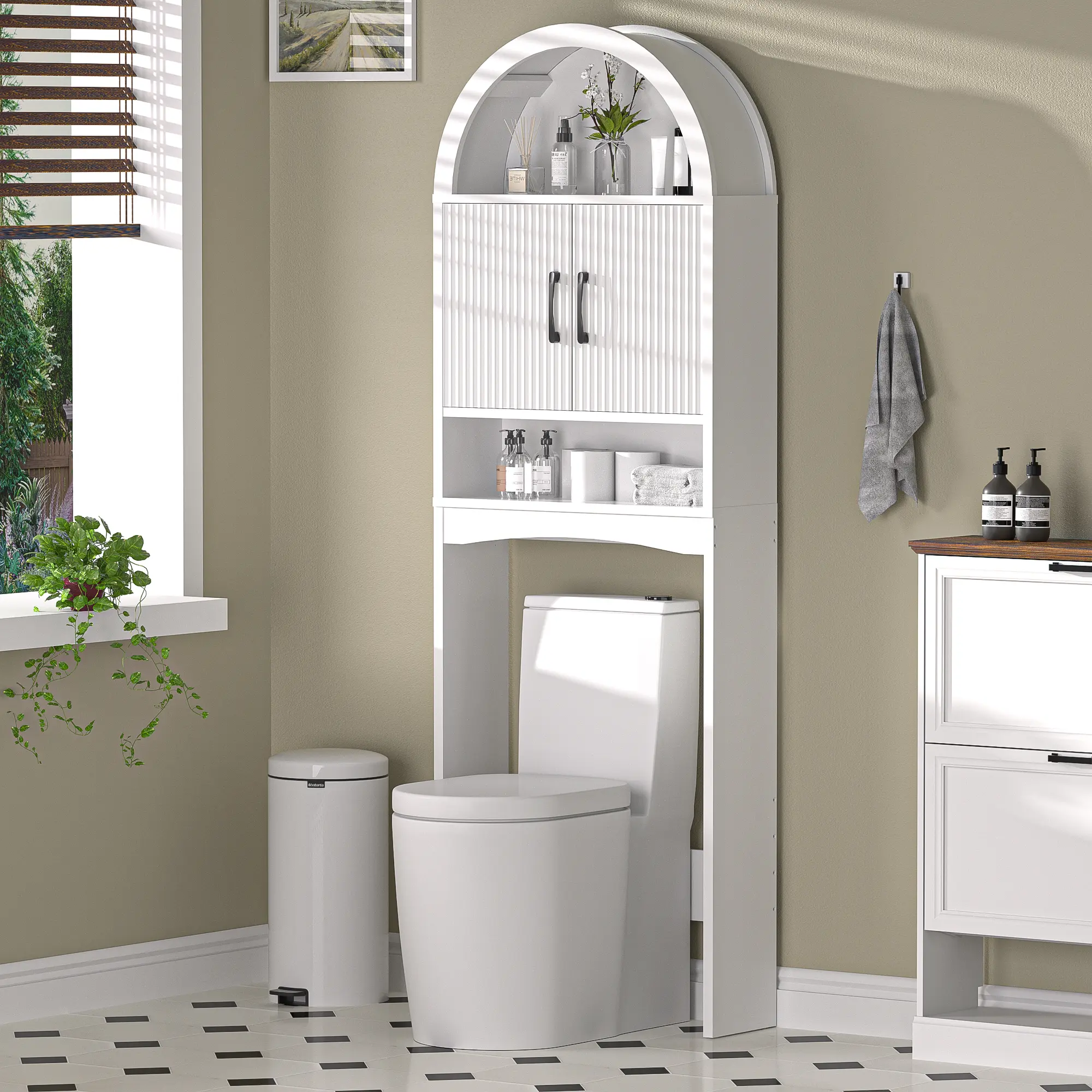 White 23.7"L * 7.7"W * 69"H-Without tissue holder