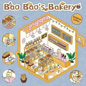 Bag bakery miniature room scene stickers diy3D cartoon cute creative high appearance horizontal decorative stickers