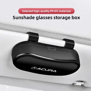 Car Glasses Box Portable Car Sunglasses Holder Car Driving Glasses Holder Eyeglass Case Sun Visor Multifunctional Storage Box For Acura ADX RDX ZDX Integra NSX MDX TLX CDX ILX RLX TL RL