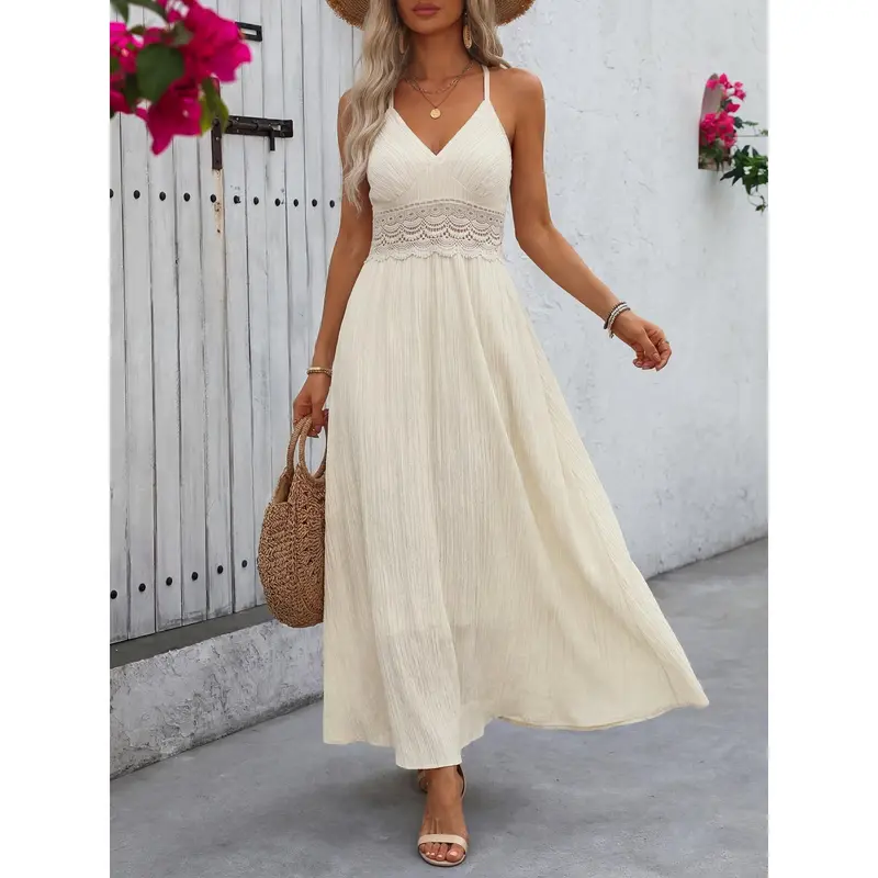 cream flowy dress - TikTok Shop
