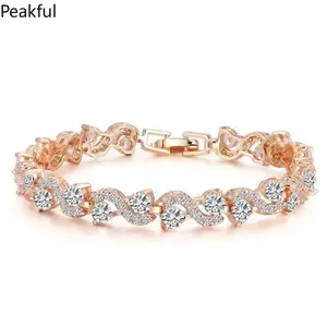 Colorful Crystal Link Bracelet for Women  Elegant Tennis Style Chain, Ideal for Daily Wear & Couple Matching  Vibrant Jewelry for Casual & Formal Occasions